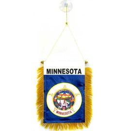 AZ FLAG Pennant Minnesota 15 x 10 cm - State of Minnesota Mini Flag 10 x 15 cm - Car Pennant Special Car