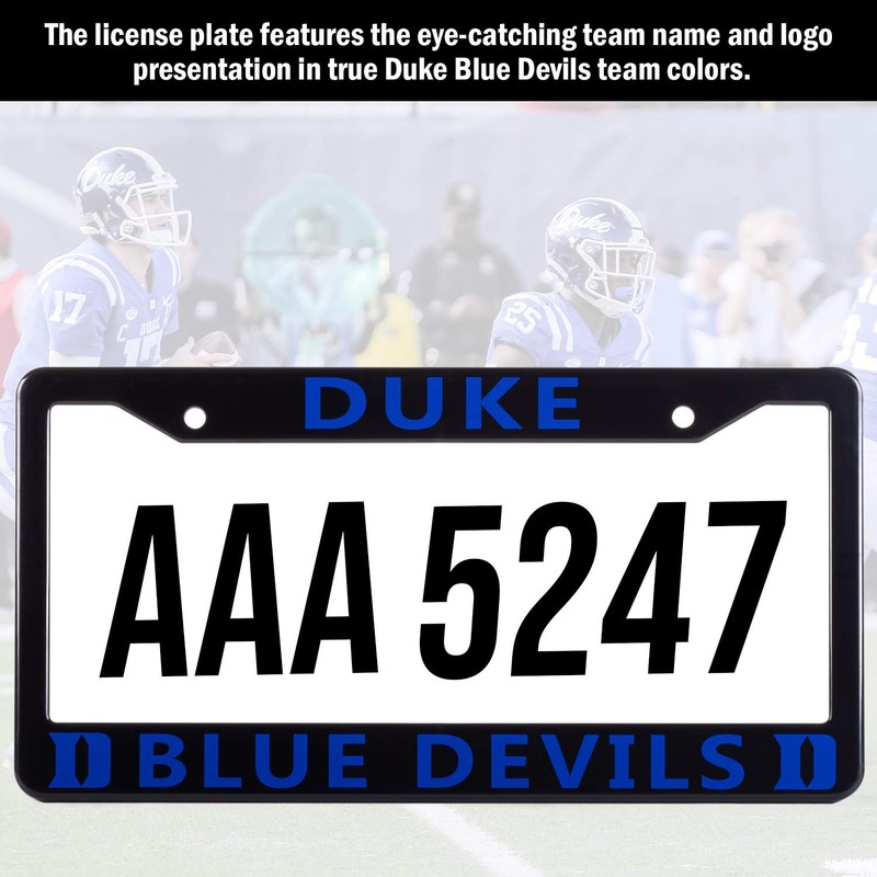 EliteAuto3K Duke Blue Devils License Plate Frame Cover – Black