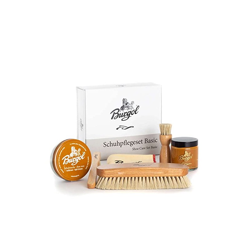 Burgol Basic Shoe Care Set with Shoe Pomade, Shoe Wax,