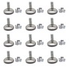 DGZ Store M8 Nut Furniture Levelers, Black, 12 Set, Modern