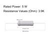 sourcing map Metal Oxide Film Resistor Axial Cable 3.9 KOhm