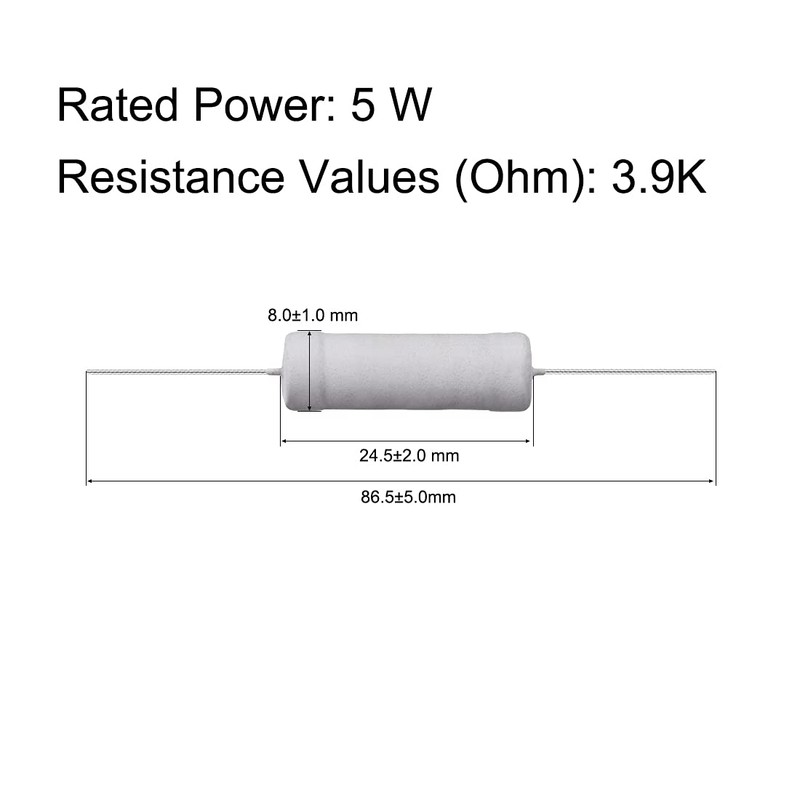 sourcing map Metal Oxide Film Resistor Axial Cable 3.9 KOhm