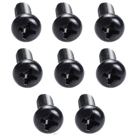 Runseaway 8PCS Black License Plate Screws-Phillips Pan Head, 304 Stainless Steel, Black Bolts M6-1.0 x 16mm, Rust Resistant Rear License Plate Fasteners