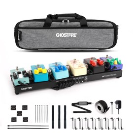 Ghost Fire Guitar Pedal Board with Built-in Isolated Power Supply 19.3''x5.1'' Aluminum Alloy Effect Pedalboard with Carry Bag,PP series (PP1)