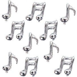 10 PCS Musical Note Aluminum Foil Balloons Guitar Silver Happy Birthday Music Balloons Banner Music Party Decorations for Music Themed Party, Birthday, Home Outdoor Party, Celebrations