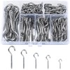 SZSLMY Pack of 115 Screw Hooks, Stainless Steel Ceiling Hooks,