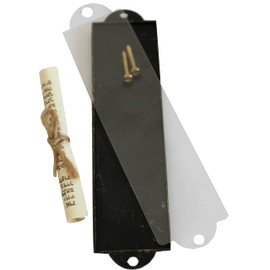 Holy Land Market Shema Metal Blessing Mezuzah - Bronze, English/Hebrew House Blessing, Brass Mezuzah with Shema Inscription, Door Mount