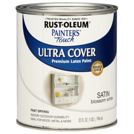 Rust-Oleum 267330 Painter's Touch Latex Paint, Quart, Satin Blossom White