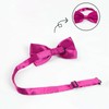 Alizeal Mens Adjustable Pre-tied Solid Bow Tie, Magenta