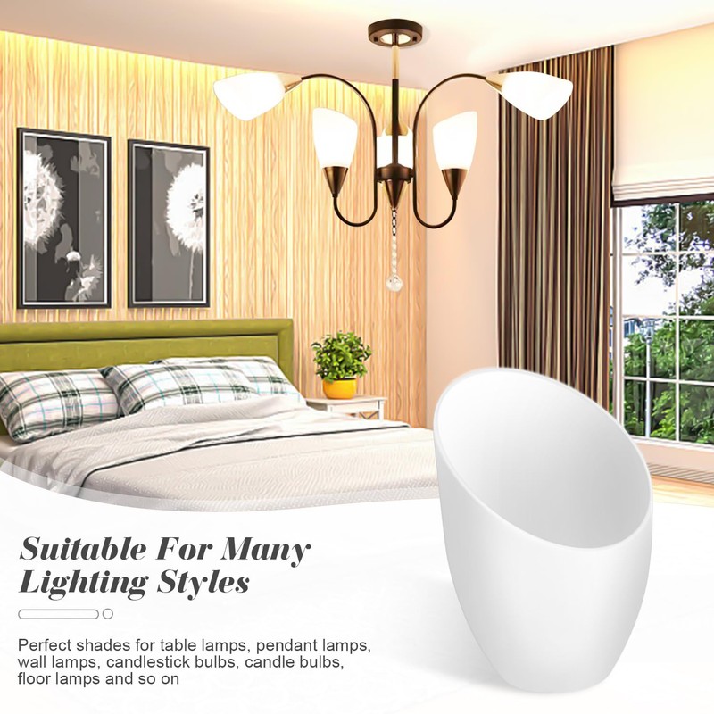 5 Pieces Plastic Lamp Shade Replacement Horseshoe Lampshade Cover White
