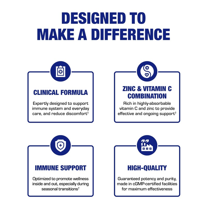 Zinc Lozenges with Vitamin C for Immune Support - High