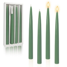 Seasalt & Sage Scented Taper Candles Green Long Candlesticks, 10 Inch Scent Candle Smokeless Colored Candle for Home Dinner Wedding Festival Party Decoration, 4PCS