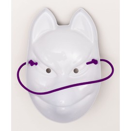 Party City Japanese-Style Folk Art Mask, Fox, Black