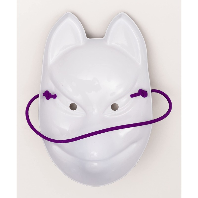 Party City Japanese-Style Folk Art Mask, Fox, Black