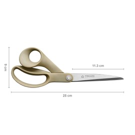 Fiskars Renew 1062542 Universal Scissors, Length: 25 cm, Recycled Stainless Steel/Plastic, Made from 100% Recyclable Materials, Gray