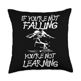 Popular Winter Apres Ski Tees Snowboard& Ski Gifts Quote Falling You´re Not Learning Skiing Throw Pillow, 18x18, Multicolor