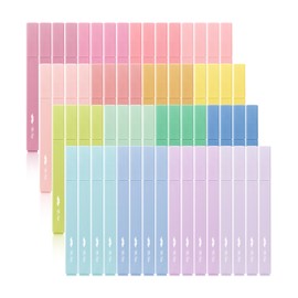 Mr. Pen- Aesthetic Highlighters, 64 Pack, Chisel Tip, Pastel Colors, Cute Highlighters Assorted Colors, Cute Highlighters for School Highlighters, Highlighter Set, Pastel Highlighters
