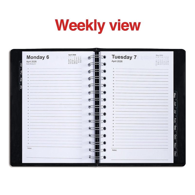 Staples 2026 Year 5" x 8" Daily Appointment Book, Black