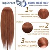TopDirect Training Head 18inch 100% Real Hair Cosmetology Hairdressing Mannequin