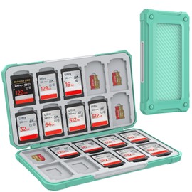 HEIYING Memory Card Case for SD/TF Cards, Portable Card Case, Compatible with 20 SDXC SDHC and 20 TF Card Slots