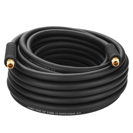 Hybrid Air Hose, 3/8-Inch by 50 Feet Air compressor Hose,Heavy Duty, Lightweight, Kink Resistant, All-Weather Flexibility,300 PSI