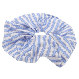 Healvian Retro Color-block Hair Scrunchies Soft Elastic Hair Ties for Women Girls Durable Ponytail Holders Navy Blue Striped Design