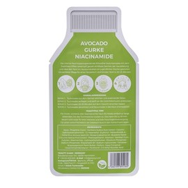 YEAUTY SMOOTHIE Cloth Mask Avocado, Cucumber & Niacinamide - Moisturising Face Mask for Intensive Care, Radiant Skin - 100% Biodegradable - Pack of 1