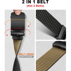 BULLIANT Men Belt-Reversible Ratchet Belt Stretchable for Gift Men Work Casual Golf 1 3/8"-Cut For Fit -2 In 1Belt(Black/Wood Thrush,28"-32" Waist Adjustable)