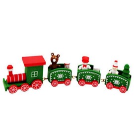 1 x Wooden Small Train Decoration, Christmas Train Toy, Christmas Train, Mini Train Toy (Green)