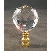 LAMP FINIAL-STUNNING LEADED CRYSTAL LAMP FINIAL-BRASS BASE