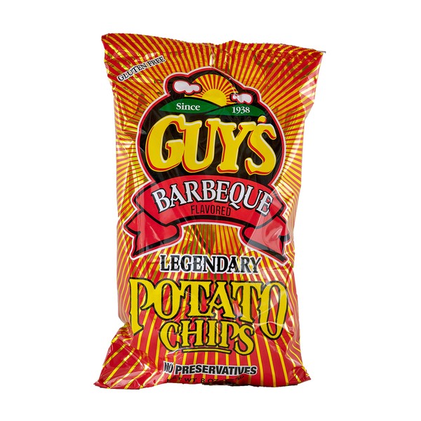 Guys BBQ Potato Chips – Barbecue potato chip with a unique blend of spices w/Legendary Taste – Chip and Dip in One Crunch Make Tasty Guy Snacks, Bulk Office Snacks 15 (8oz Bags)