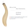 DIYOMO Microlink Hair Extensions Human Hair #16/60 Ash Blonde Highlighted