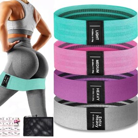EDECOR 4 Pack Bandas de Resistencia, Bandas Elásticas Fitness, Ligas Elásticas de Látex Natural Multifuncional, para Yoga Pilate Crossfit Ejercicios en Casa y Gimnasio