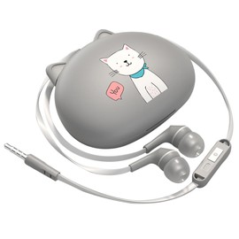 DOITOOL Adorable in-Ear Headphones Microphone Stylish Wired Earbuds for Comfortable Listening Compatible and for Music and Calls Grey Color