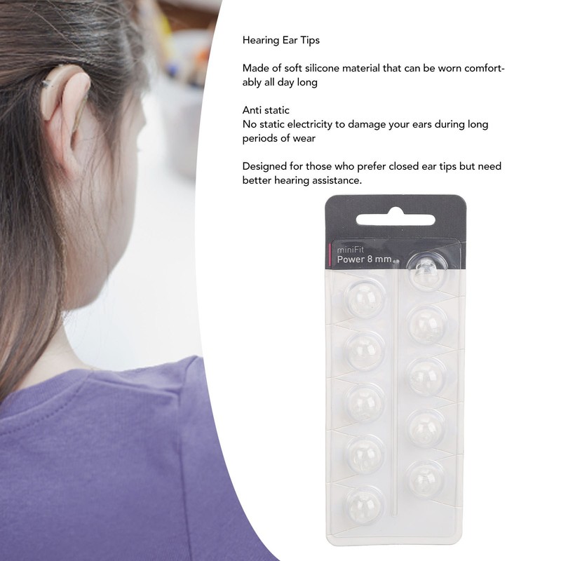 10PCS Hearing Ear Tips Higher Transparency Dual Layer Closed Comfortable