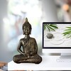 Zen Light Thai Buddha Figurine, Resin, Bronze, 10 x 23