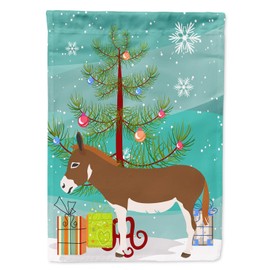 Caroline's Treasures BB9214GF Miniature Mediterranian Donkey Christmas Garden Flag, Teal Mailbox Flag Decorative Yard Flag Banner Outside Patio Artwork Yard Flower Beds, Garden Size, Multicolor