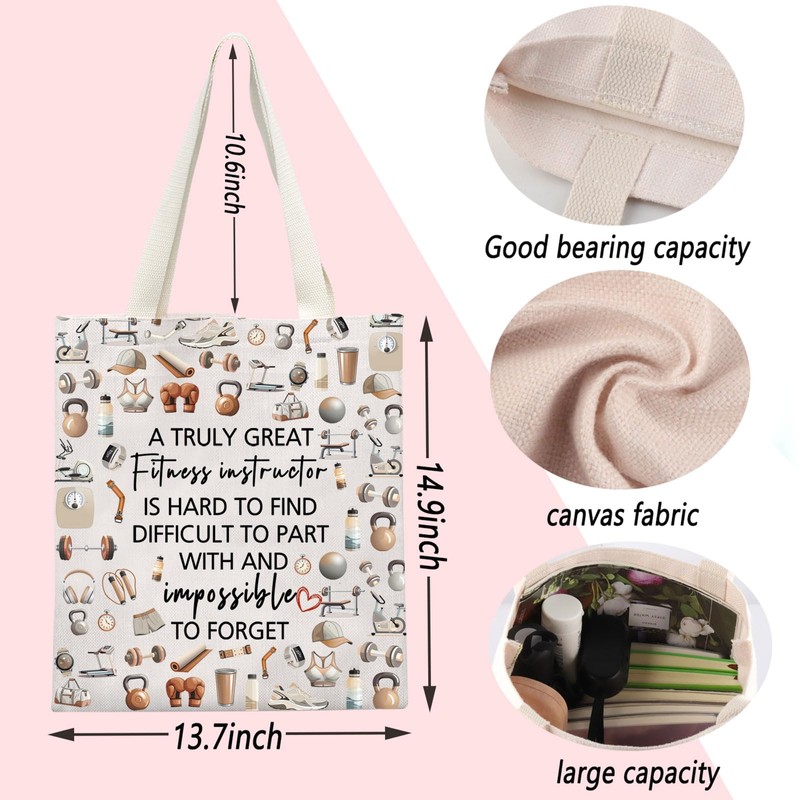 ENSIANTH Fitness Instructor Tote Bag Workout Coach Gift Fitness Trainer