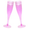 Homy Feel Pink Glitter Plastic Pink Wine Glasses 30 Pack,