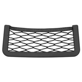 Qiilu Bolsillo de Red para Automóvil, Organizador Universal de Almacenamiento de Malla para Automóvil, Teléfono Móvil, Artículos Pequeños, Soporte para Gadgets, Organizador de Red para Automóvil(L)