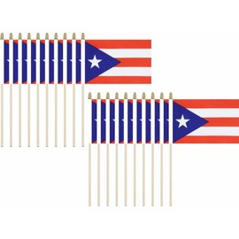 20 Pack Puerto Rico Flags Puerto Rican Stick Flag Small Mini Handheld Flags for Decorations,（ 5 × 8inches）, essential for parties and celebrations
