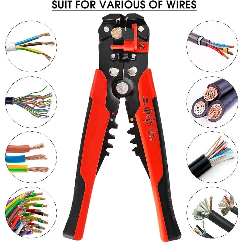 Pelacables de 8 pulgadas Alicates pelacables automáticos Herramienta de sujeción
