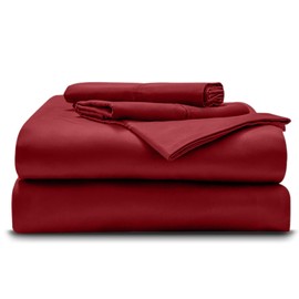 Wyoming King - 84" x 84" Size Luxury 800 Thread-Count 100% Egyptian Cotton Bed Sheets Sheet Set Sateen Weave for Soft & Silky Feel Long Staple Cotton 15 Inch Deep-Pockets - Wyoming King, Burgundy