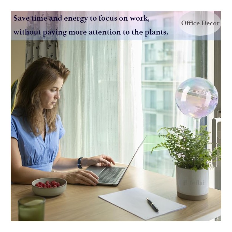 E-feilai - Large Glass Watering Globes for Gift, Self-Watering Bulbs