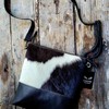 Ranch Junkie Highlands Genuine Cowhide Large Crossbody Bag Black Cowhide
