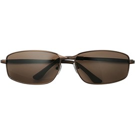 UVカット おしゃれ メンズ サングラス メタル フレーム / ブラウン 7864-02