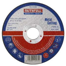 Faithfull FAI1153M Metal Cutting Disc 115mm x 3.2 x 22.23