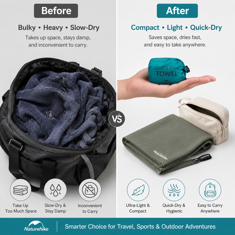 Quick-Dry Microfiber Travel Towel for Outdoor Use – Compact Absorbent