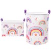 Allure Home Creation Rainbow Hearts 2-Piece Laundry Hamper and Storage