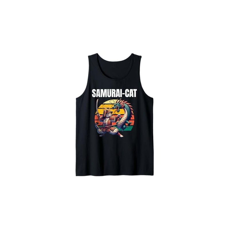 Samurai Cat Dragon Tank Top